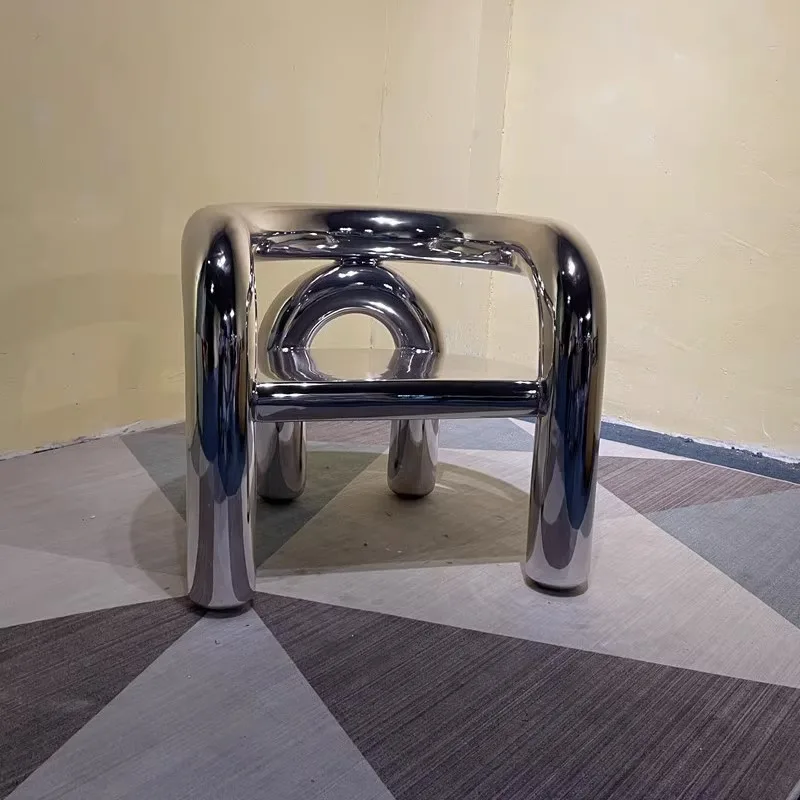 

Minimalist art electroplating elbow armchair single leisure chair living room special-shaped sofa chair reception chair modern