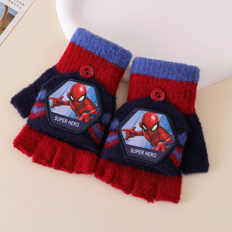 1-8PSC Prinzessin Elsa Marvel Mädchen Handschuhe Entzückende Anime Spider-Man Handschuhe Kinder Warme Gestrickte Handschuhe Damen Geburtstagsgeschenk O