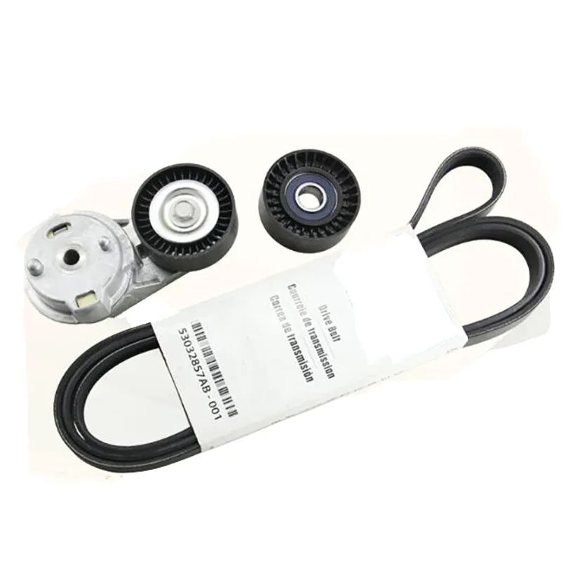 NBJKATO Juego de 3 piezas completamente nuevo 53032860AA 53032857AB 4891720AA Polea tensora de correa serpentina para Jeep Wrangler 3.8