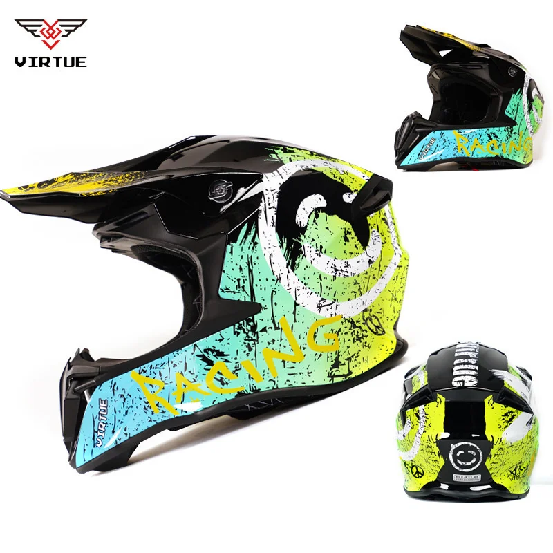 

For Adults Motorbike HelmMotocross Helmets Chopper Biker Professional off-road Full Face DOT Approved Full Face