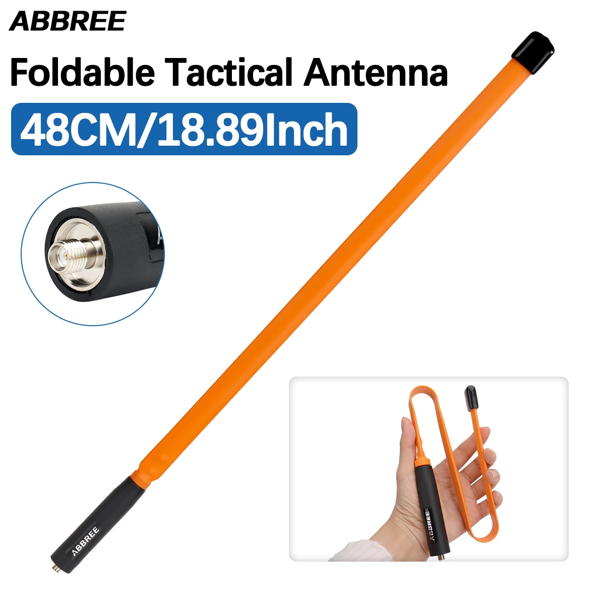 

ABBREE CS Tactical Antenna SMA-Female 144/430Mhz Dual Band VHF UHF Foldable For Baofeng UV-21 UV-5R QuanSheng K5 Walkie Talkie