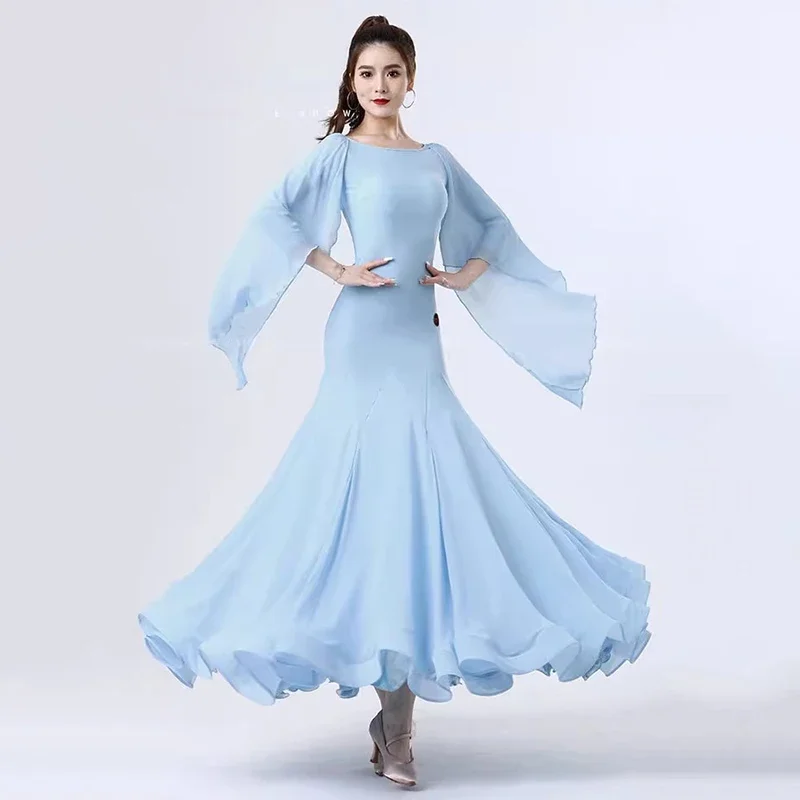 

Ballroom Dance Dress Women's Elegant Lace Party Modern Costumes Big Swing Waltz Performance Stage Wear Clothes