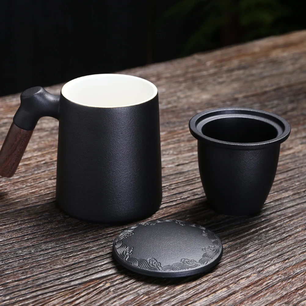 

1Set Clear Separation Filter Mug Exquisite Ceramic Tea Cup for Baking Shop Coffee Restaurant Smooth Texture Long-Lasting Filter