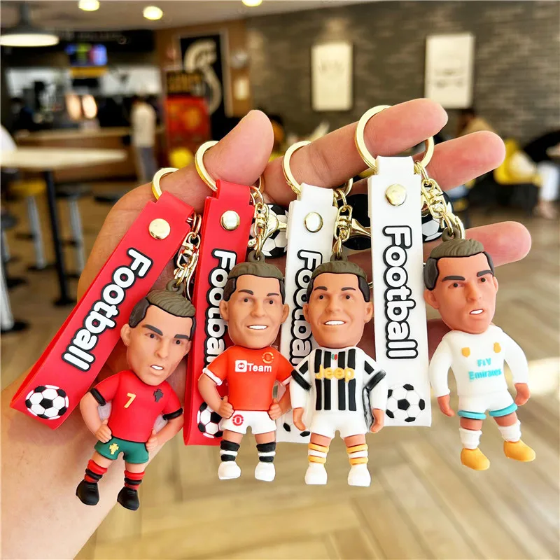 Creative Cartoon Character C.Ronaldo Messi Keychain Pendant Bag Car Keychain Cup Accessories Gift Wholesale World