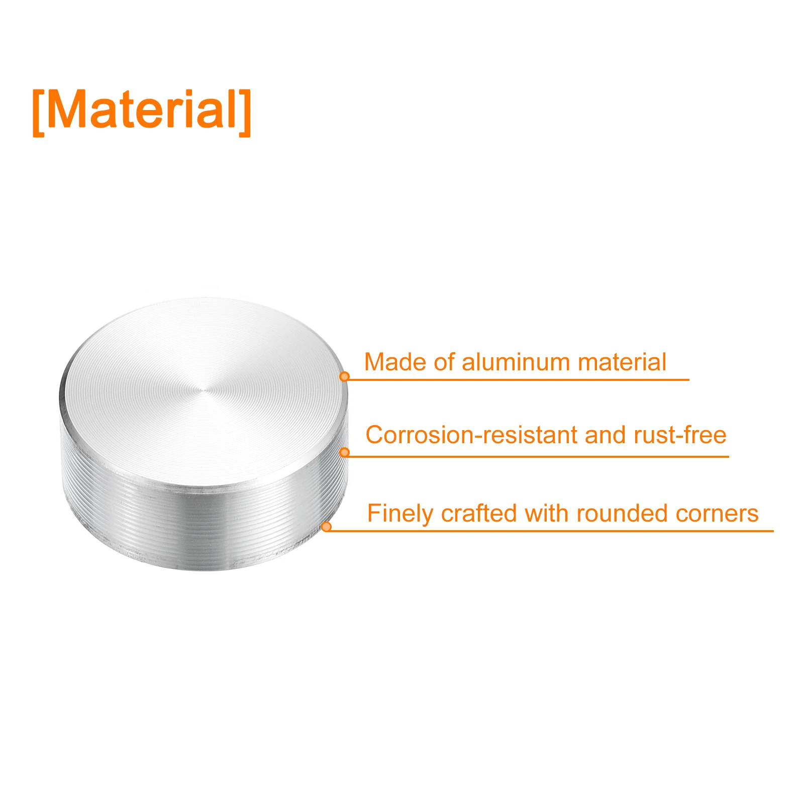 4/6/8pcs 20mm Diameter Aluminum Disc Hardware M6 M8 Thread Round Glass Table Circle Disc Top Adapter