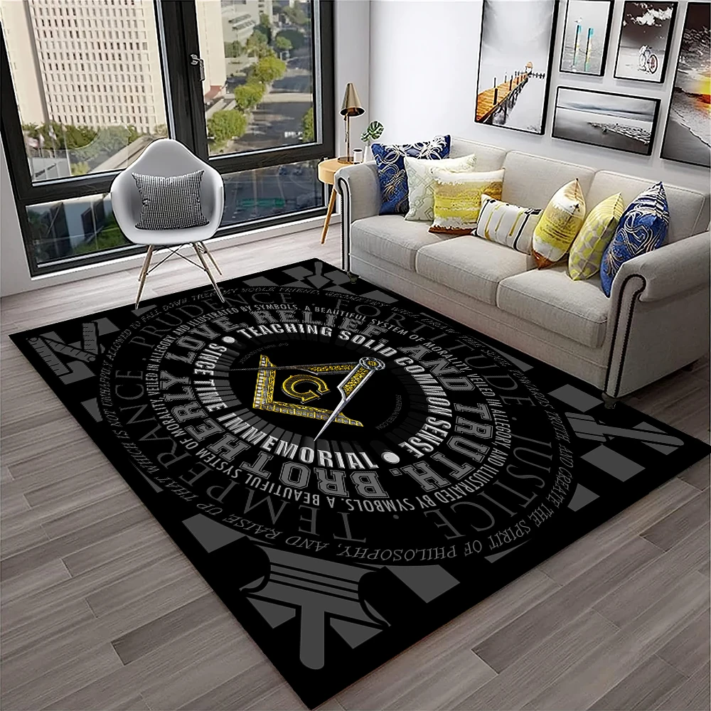 Masonic Freemasonry Illuminati Ring Carpet Rug for Home Living Room Bedroom Sofa Doormat Decor,Kid Area Rug Non-slip Floor Mat