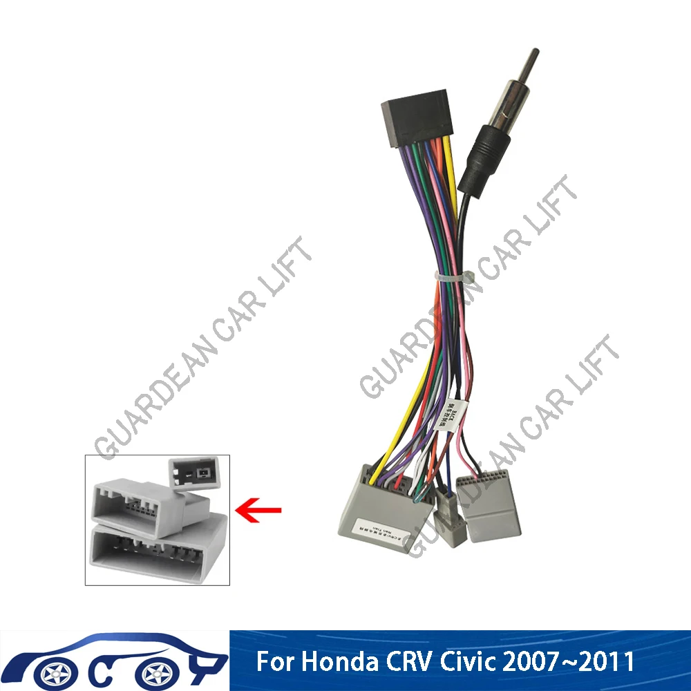 

For Honda CRV Civic 2007~2011 Android 16PIN Navigation MP5 Power Cord Car Radio Stereo Player Wiring Harness Cable Adapter