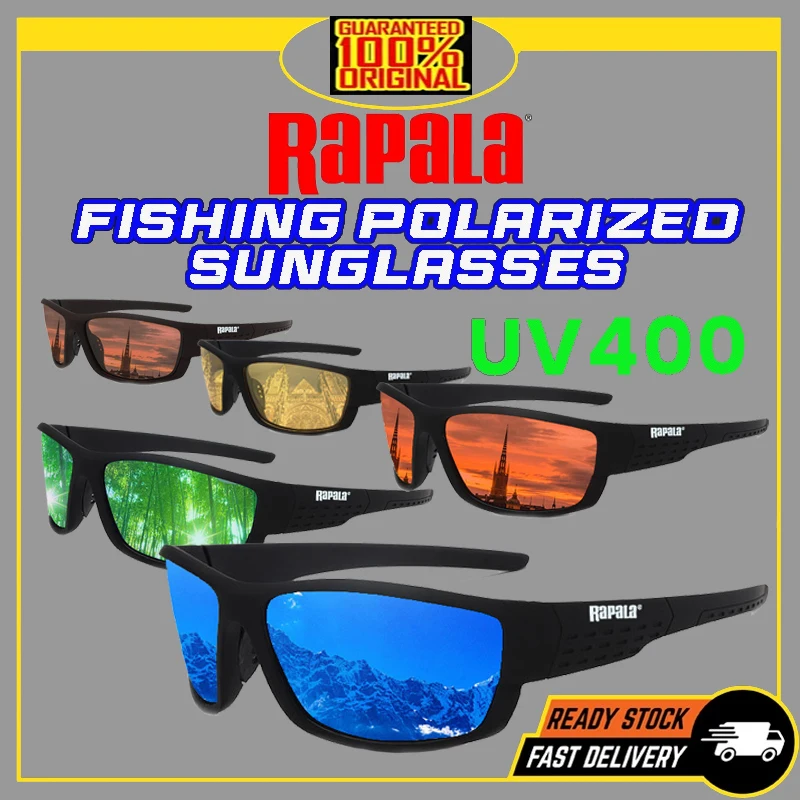 rapala gafas de sol polarizadas para hombre y mujer, lentes cuadradas de gran tamaño, antideslumbrantes, con espejo, UV400