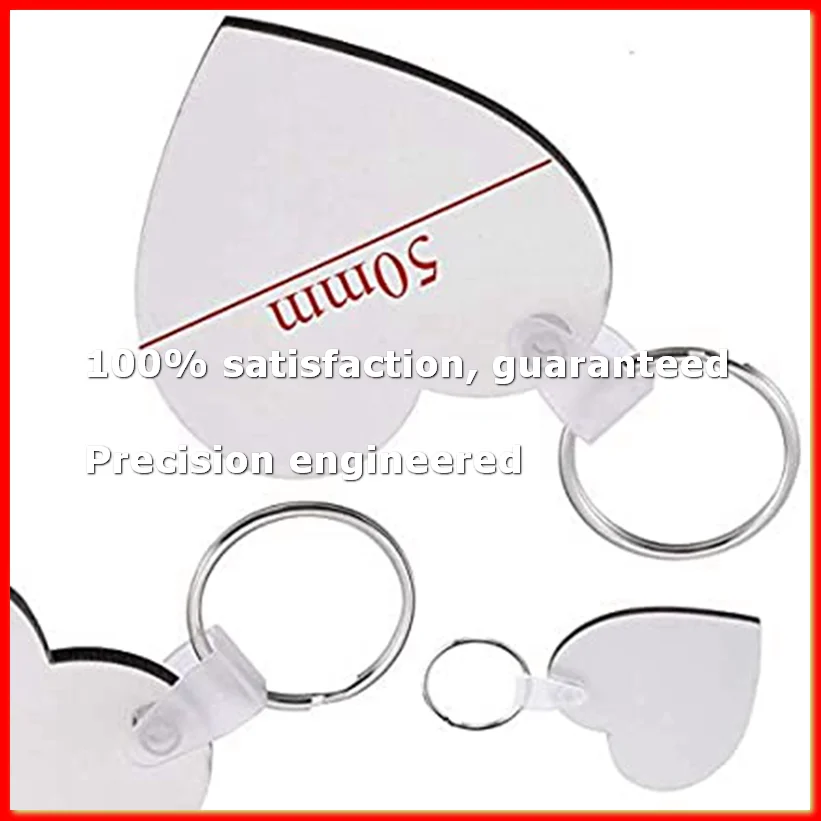 35PCS Heart Blank Board Keyring Keychain Printing Keyrings DIY Sublimation Key Chains Accessories(Double Sided)-A79M