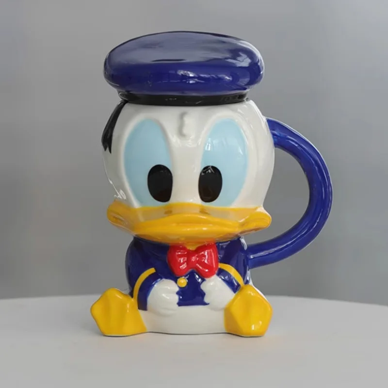 Kawaii Disney Mickey Mouse And Donald Duck Action Figure Toys Anime Ceramic Storage Tank Tea Canister Christmas Gift For Kids