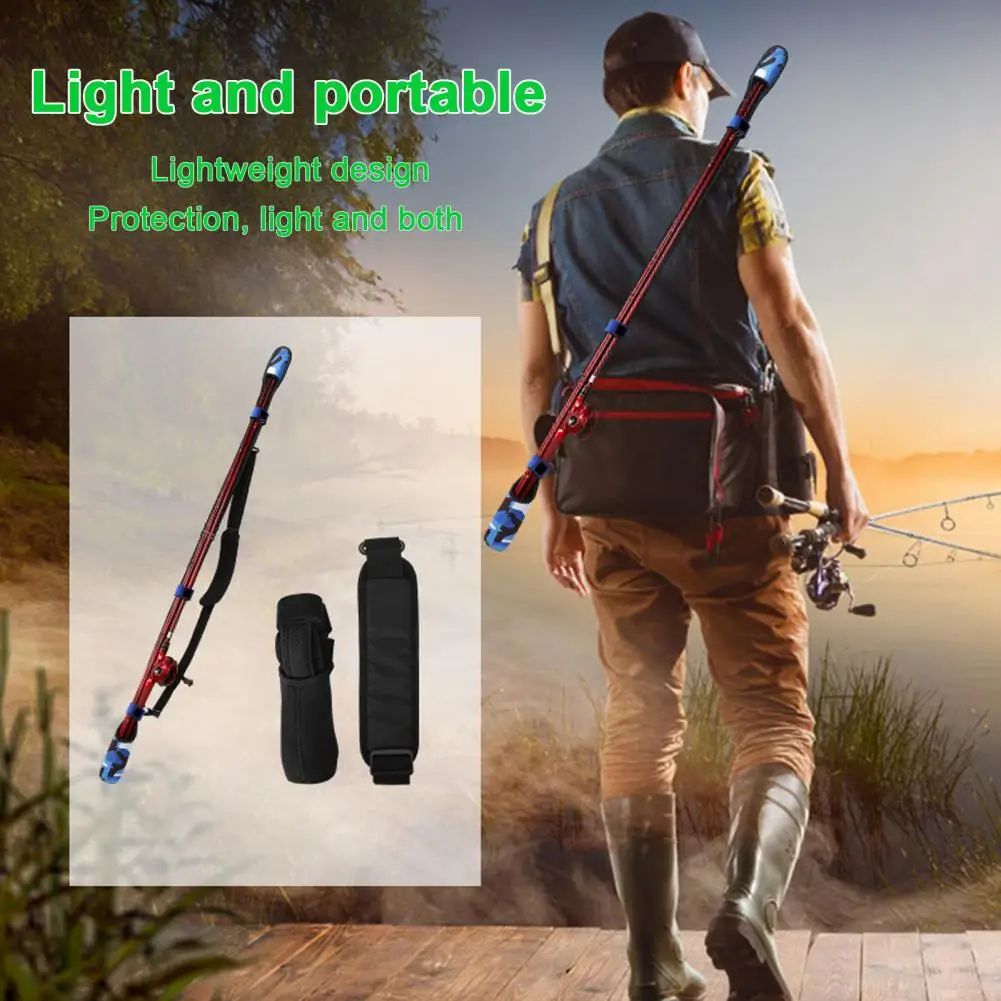 Fishing Pole Protector Strap Fishing Rod Protector Shoulder Strap Adjustable Foldable Portable Sleeve Anti-collision Fishing