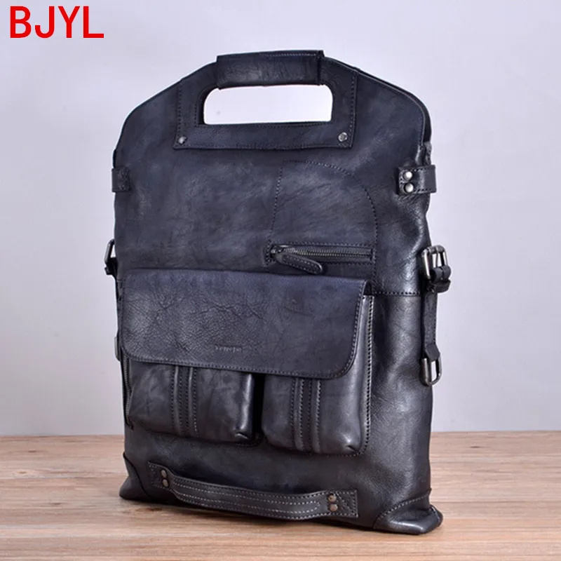 

Luxury Genuine Leather Men's Handbag Laptop Bag Men Business Briefcase Vintage Shoulder Messenger Bag Male Travel Back Pack Bags