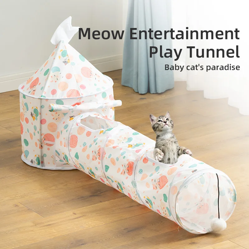 Pet cat tent rolling earthworm can be combined with pet cat toy pet shelter cat supplies