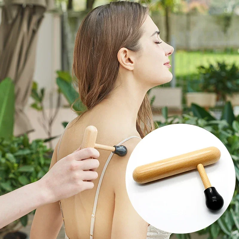 Wooden Point Massager Reflexology Acupuncture Stick Pain Relief Press Trigger Point Massager Foot Body Deep Tissue Relaxtion