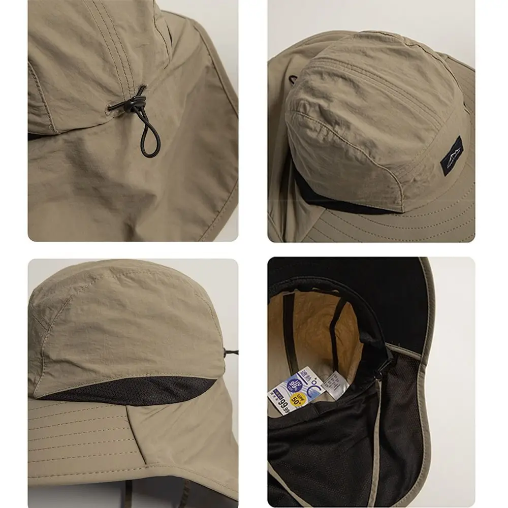 New Bucket Hat Fisherman Hat Wide Brim Quick-Drying Panama Cap Sunscreen Cap Sun-Shade Hiking Hats