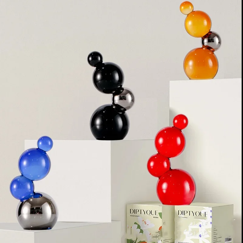 

16wwA1 Geometric Colored Glass Spheres Spliced Crystal Ball Crystal Bubble Decorative Figurines Home Decoration Accessories