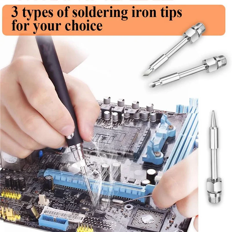 

A02M-9PCS USB Soldering Iron Tips Welding Tools 8W Solder Tip For USB Soldering Iron Electric Soldering Iron Repair