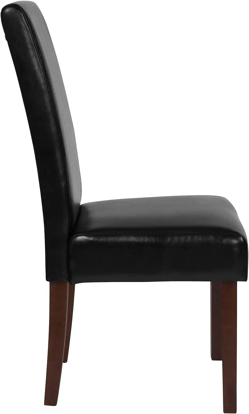 Greenwich Series Black Leathersoft Upholstered Panel Back Mid- Parsons Dining Chair