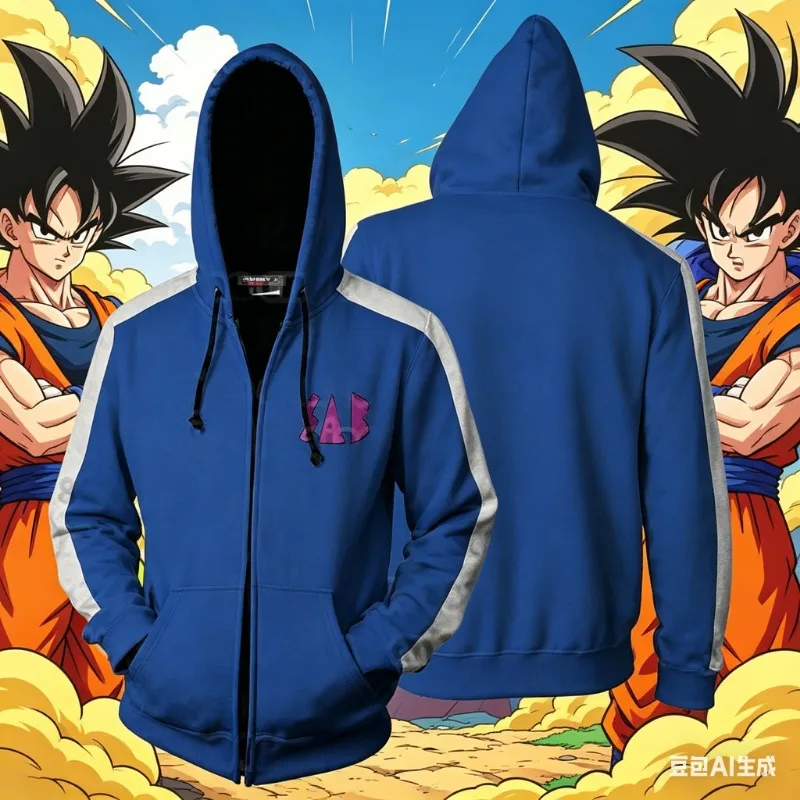 

Толстовка с 3D-принтом Dragon Ball Z Goku, унисекс, на молнии, для подростков, костюм для косплея, стильная уличная одежда с графическим принтом