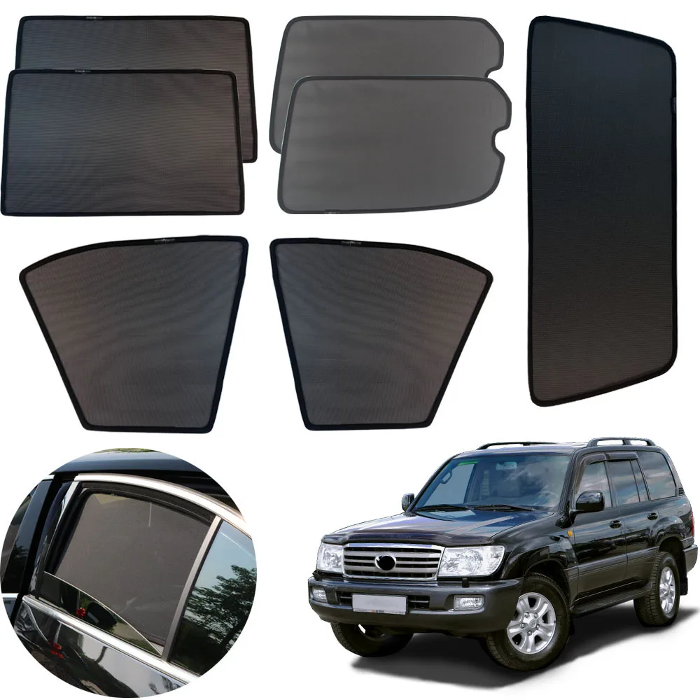 7PCS Car Magnetic Window Sunshade Curtain For Toyota Land Cruiser 100 Series 1997-2007  LC100 FJ100 Uzj100 Accessories