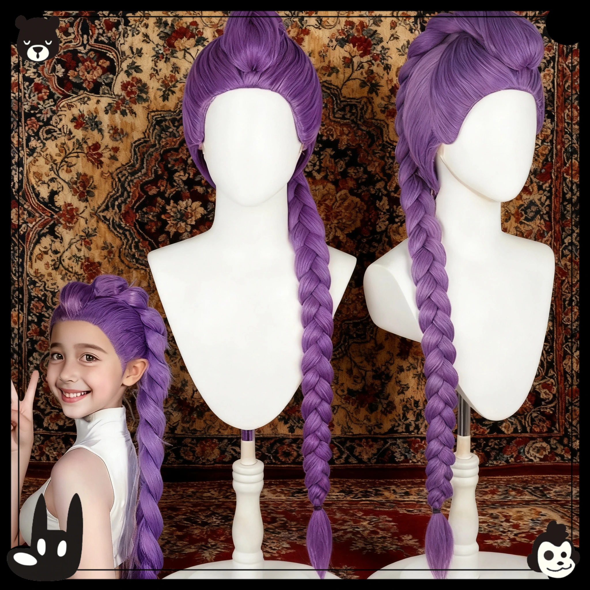 شعر مستعار كوسبلاي لفيلم Kpop ساعة رومي زوي شيطان هنتر شعر مستعار صناعي مقاوم للحرارة كرنفال