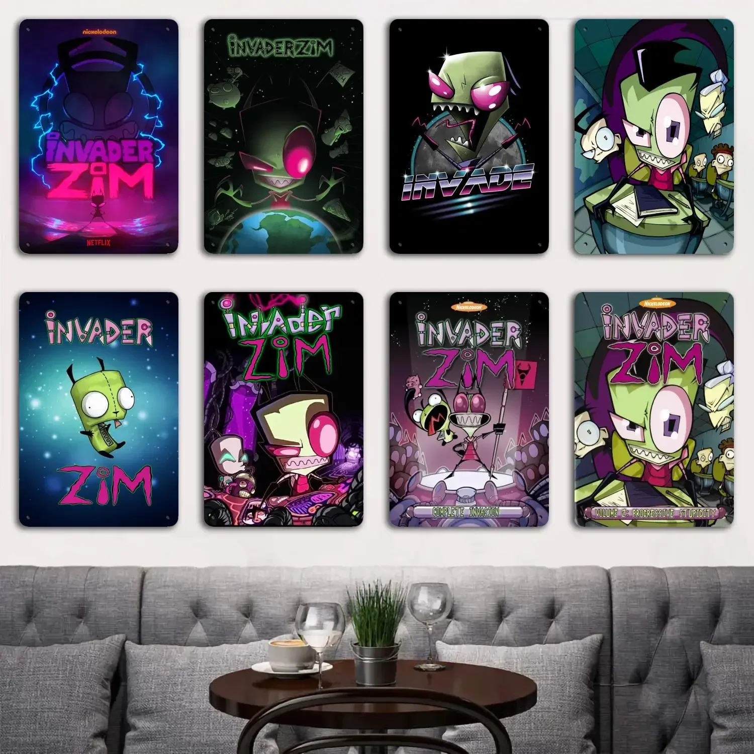 invader zim TV show Tin Metal Plaques and Signs Wall Decor, Captain Poster, Vintage Decor, Bar, Pub, Club, Wall Decoration