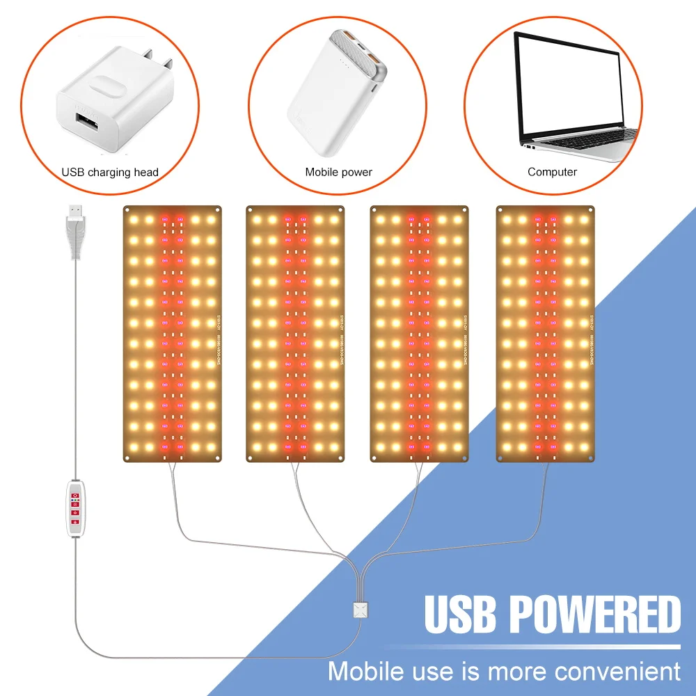 DC5V USB LED تنمو أضواء الطيف الكامل الكم مجلس زراعة مصباح مع توقيت السيارات تشغيل/إيقاف لمصنع الصبار العصاري بوعاء #3