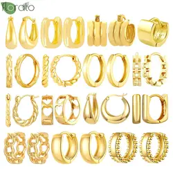 Pendientes de oro de lujo retro con aguja de plata pura 925, pendientes redondos para mujeres 2023, accesorios de joyería con punción de cartílago de moda, regalos de vacaciones para niñas，aretes de mujer simples