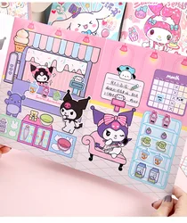 Yeni Yaratıcı Sanrio Kuromi My Melody Kabarcık çıkartma kitabı Kawaii Sessiz Kitap 3D Kabarcık Sahne çıkartma kitabı Kızlar El Yapımı hediye oyuncaklar