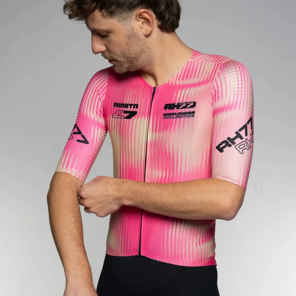 

RH77 Midsummer Cycling Jersey for Men MTB Road Bicycle Shirt, Pro Team, Short Sleeve Bike Clothes, High Quality Team Custom Logo
