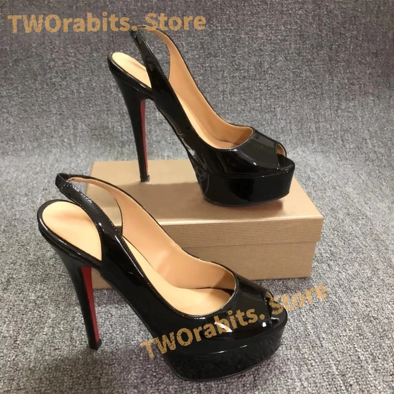 Platform Pattern Fish Mouth One-strappy Sandal Women's Slingback High Heels Pink Simple Basic Daily Dating Banquet Fantasy Scale
