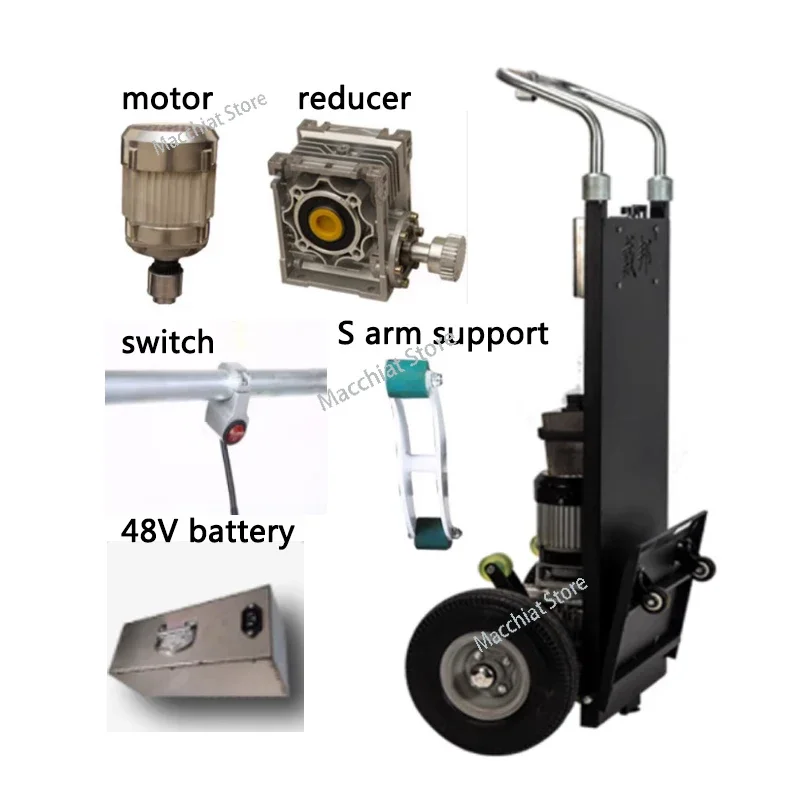 100KG urządzenie elektryczne wspinaczka schodów ręczna ciężarówka wózek roboczy wspinaczka schodów wózek o dużym obciążeniu 48V zasilanie bateryjne