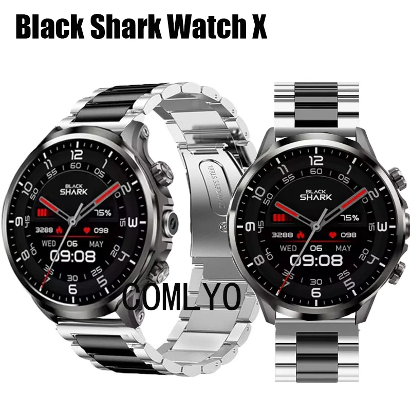 For Black Shark Watch X Smart Watch Strap Stainless Steel Metal Band Bracelet Men Belt