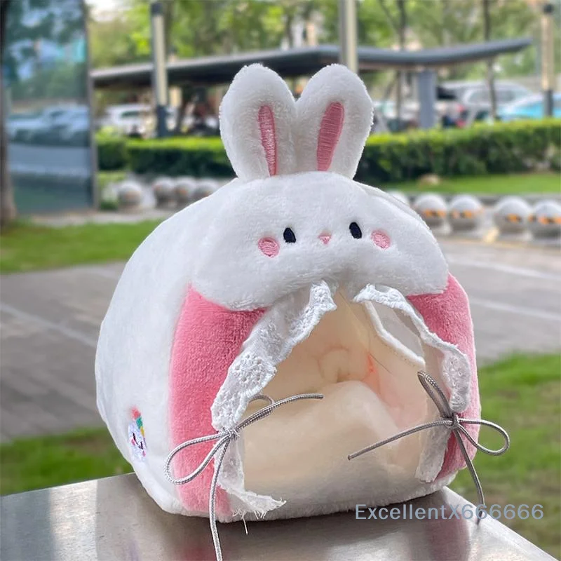 Cute Plush Rabbit Doll Tent Dollhouse Mini Soft Fluffy Plush Tent Decor Micro Scene Layout Ornament Small Pet Soft Plush Nest
