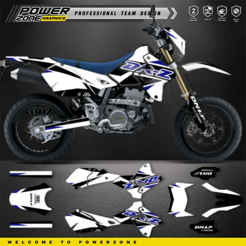 PowerZone Custom Team Motorcycle Graphic Decal & Sticker Kit For SUZUKI DRZ400 SM S E DRZ 400 SM S E 1999-2022 Custom Number 05