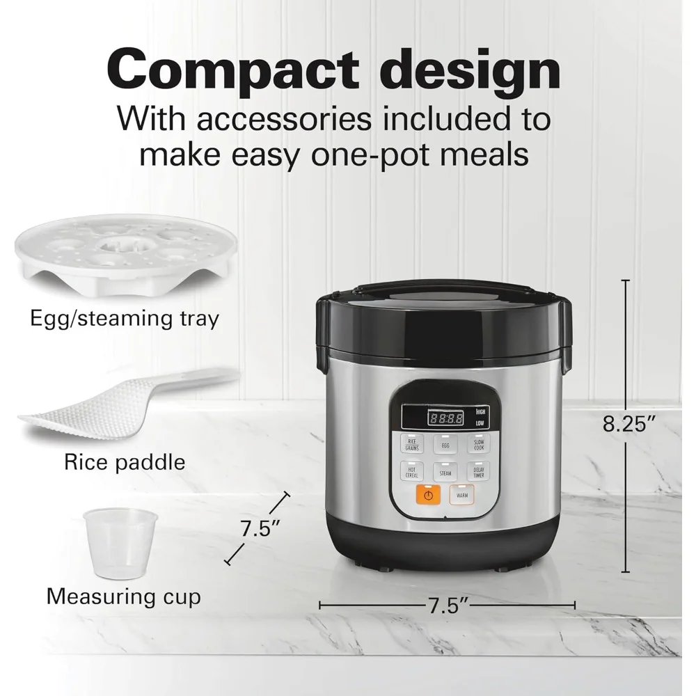 Rice Cookers, Digital Programmable Rice Cooker & Food Steamer, with Slow Hard-Boiled Egg Functions, Rice Cookers