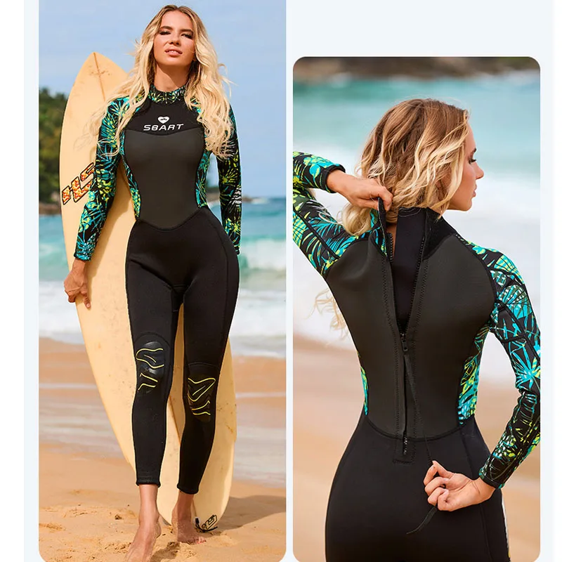 Women Men Wetsuit 3mm Neoprene Wet Suits Front/Back Zip in Cold Water Full Body Dive Suit for Water Sports One-piece Long Sleeve