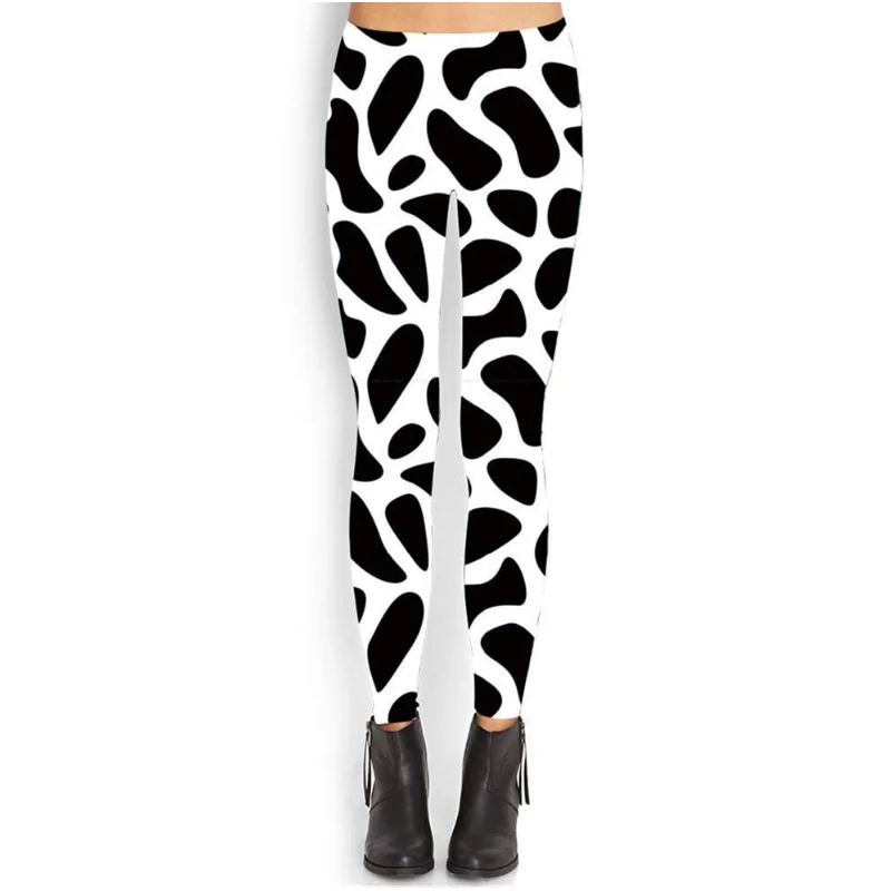 Leopard Printed Leggings Women Fashion Casual Pants Cat Cow Animal Brushed Soft Tights Female Plus Size Fitness Gym Trousers