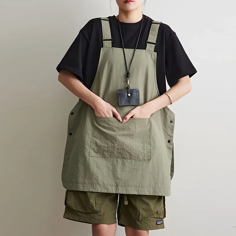 Waterproof Unisex Reversible Work Apron Multi Pockets Barber Coffee Shop Kitchen Catering Workwear Gardening Household Apron