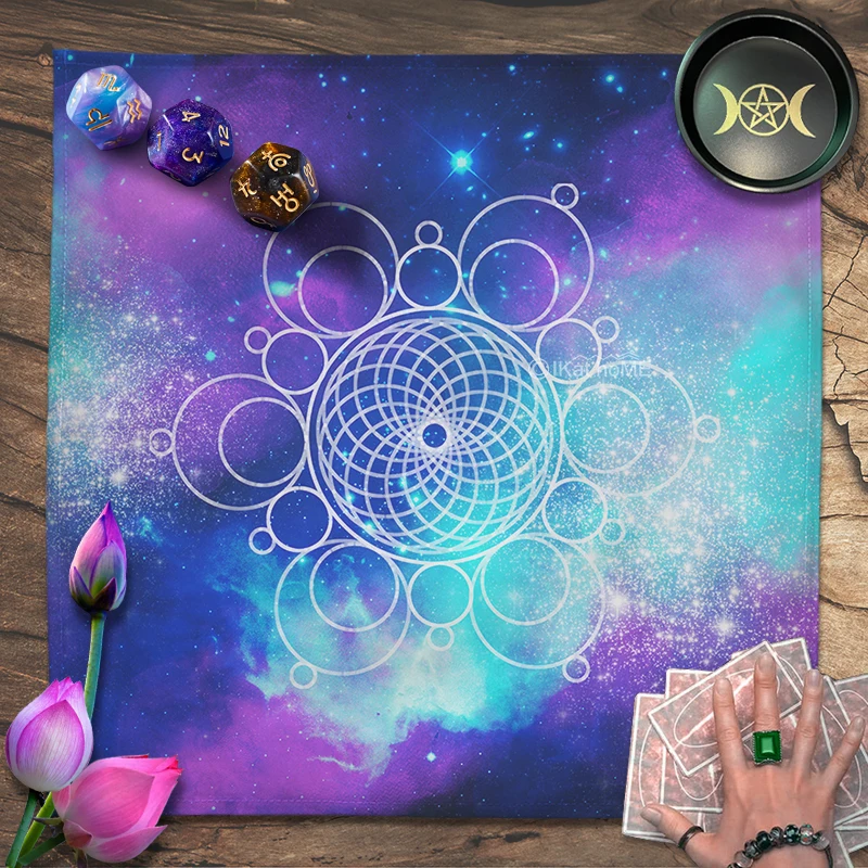 

Magic Geometric Velvet Tarot Tablecloth Divination Witchcraft Altar Cloth Astrology Board Game Fortune Oracle Card Pads 3 Size