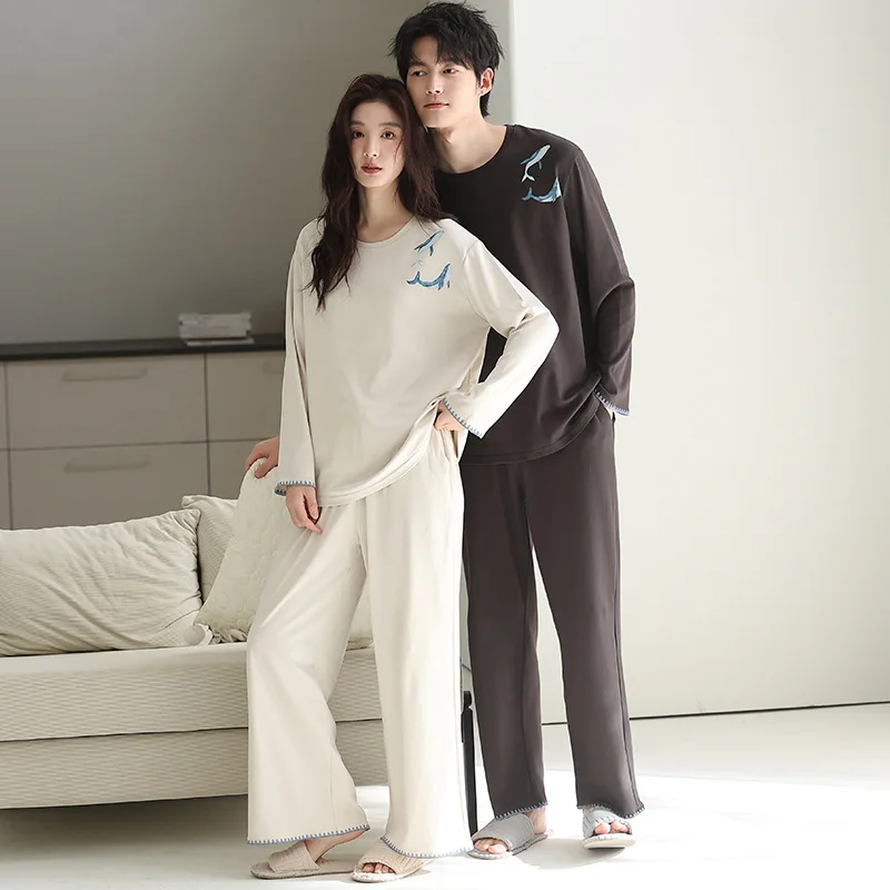 

Комплект пижам для пар: мужские и женские пижамы, весенне-осенние пижамы, модная домашняя одежда, пижамный топ и брюки