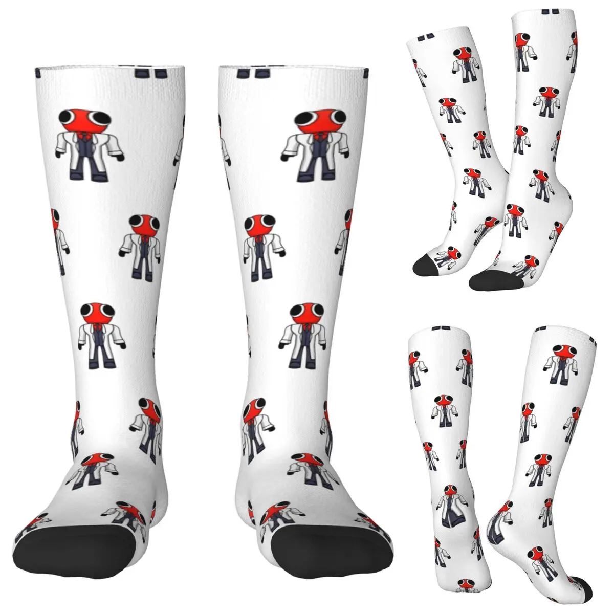 Red Scientist Rainbow Friend Socks Harajuku Stockings All Season Long Socks Accessories for Man Woman Birthday Present