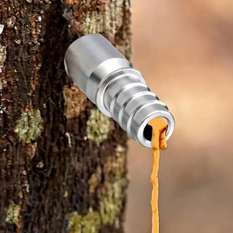 Stainless Steel Maple Syrup Tapping Kit 4Set Sturdy Maple Sap Dropper Tap with Hooks Home Garden Branch Pruning Tool