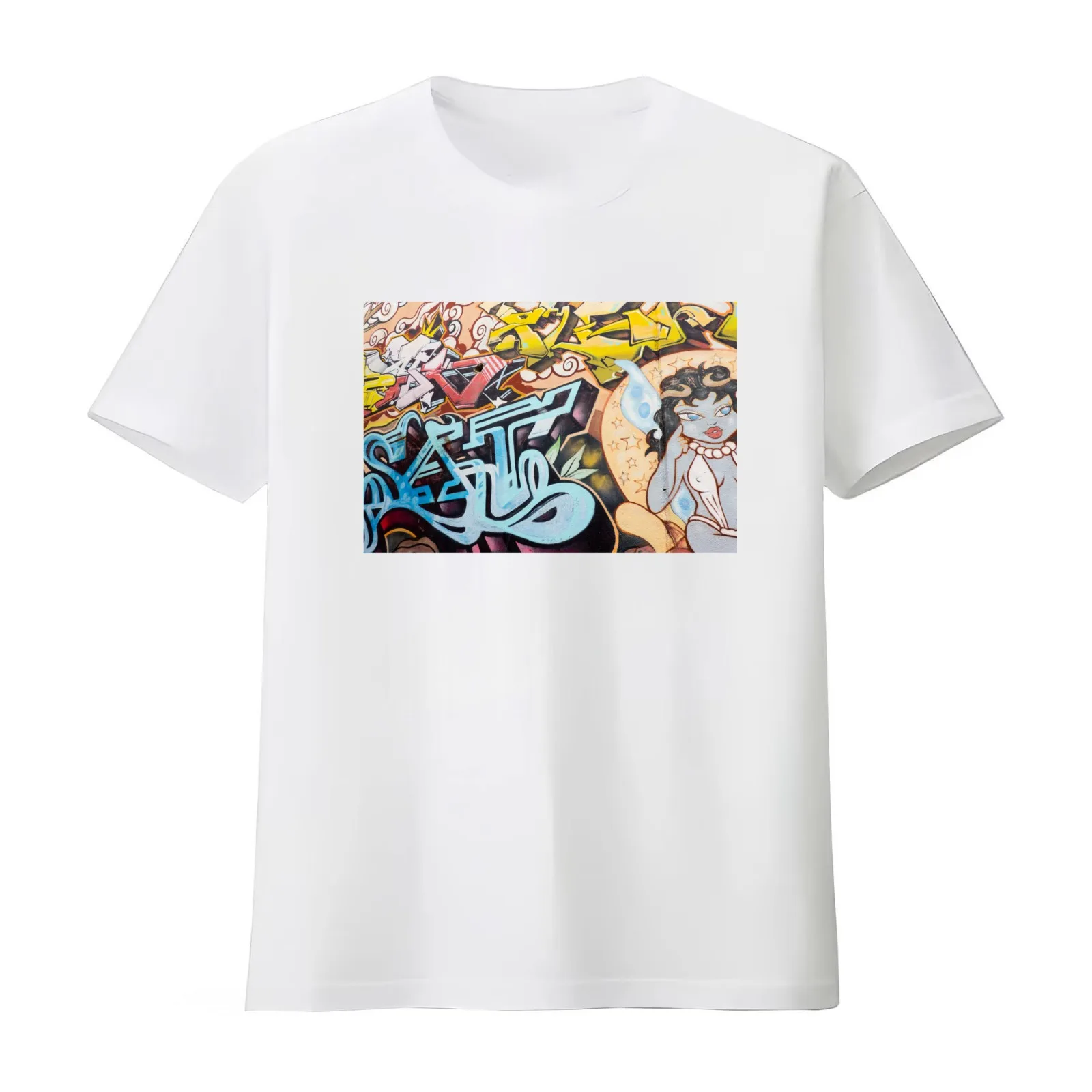 Graffiti Fitzroy Melbourne. T-Shirt Summer Casual Cotton Tee Oversized Streetwear Tops Vintage Graphic Print 100% Cotton