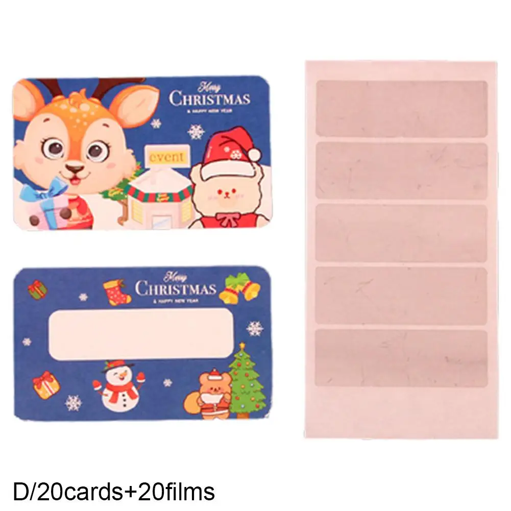 Cartoon Christmas Sticker Scratch Card Paper Child Handwritten Interactive Handwriting Card Surprise Student Pleasant Gifts B8S1