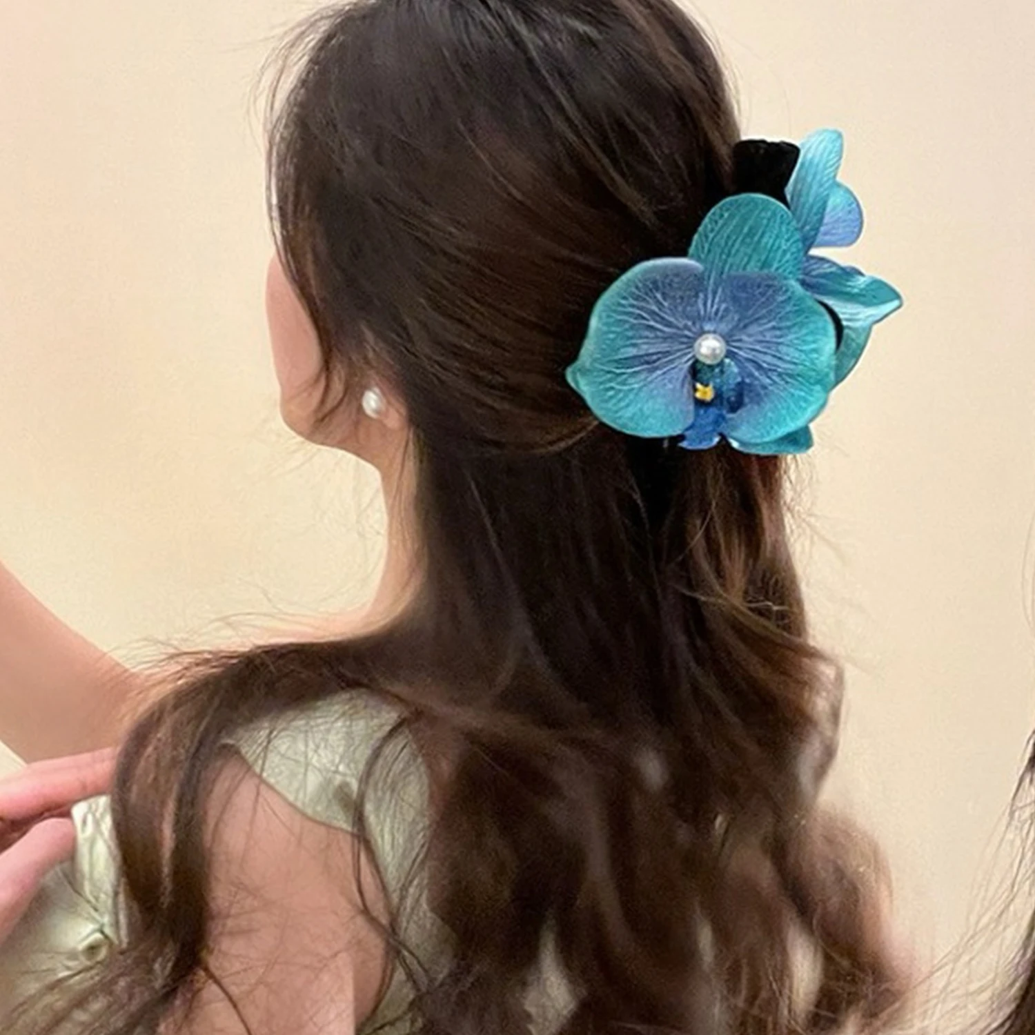 2024 Schmetterling Orchidee Blume Haar Klaue Hai Clip Frauen Fee Blume Haarnadel Haar Krabbe Clip Kopfbedeckung Haarspange Haar Zubehör