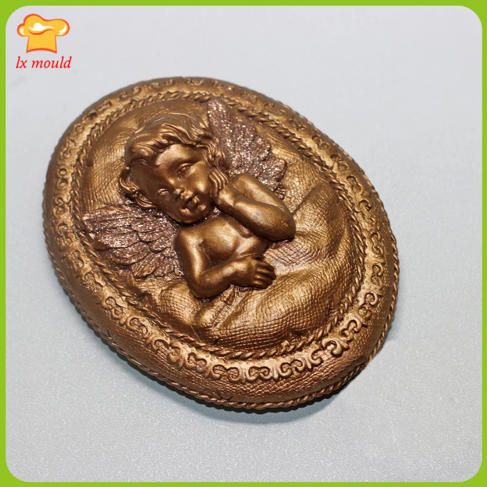 ANGEL SILICONE MOLD SOAP PLASTER RESIN WAX CLAY MOULD CHERUB