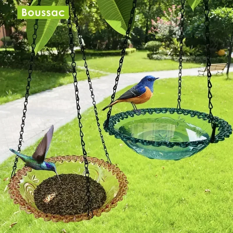 New Bird Flower Shaped Hanging Bird Feeder Birdbath for Garden Outdoor Decor,Yard Farm Supplies, Hummingbird Feeder Supplies