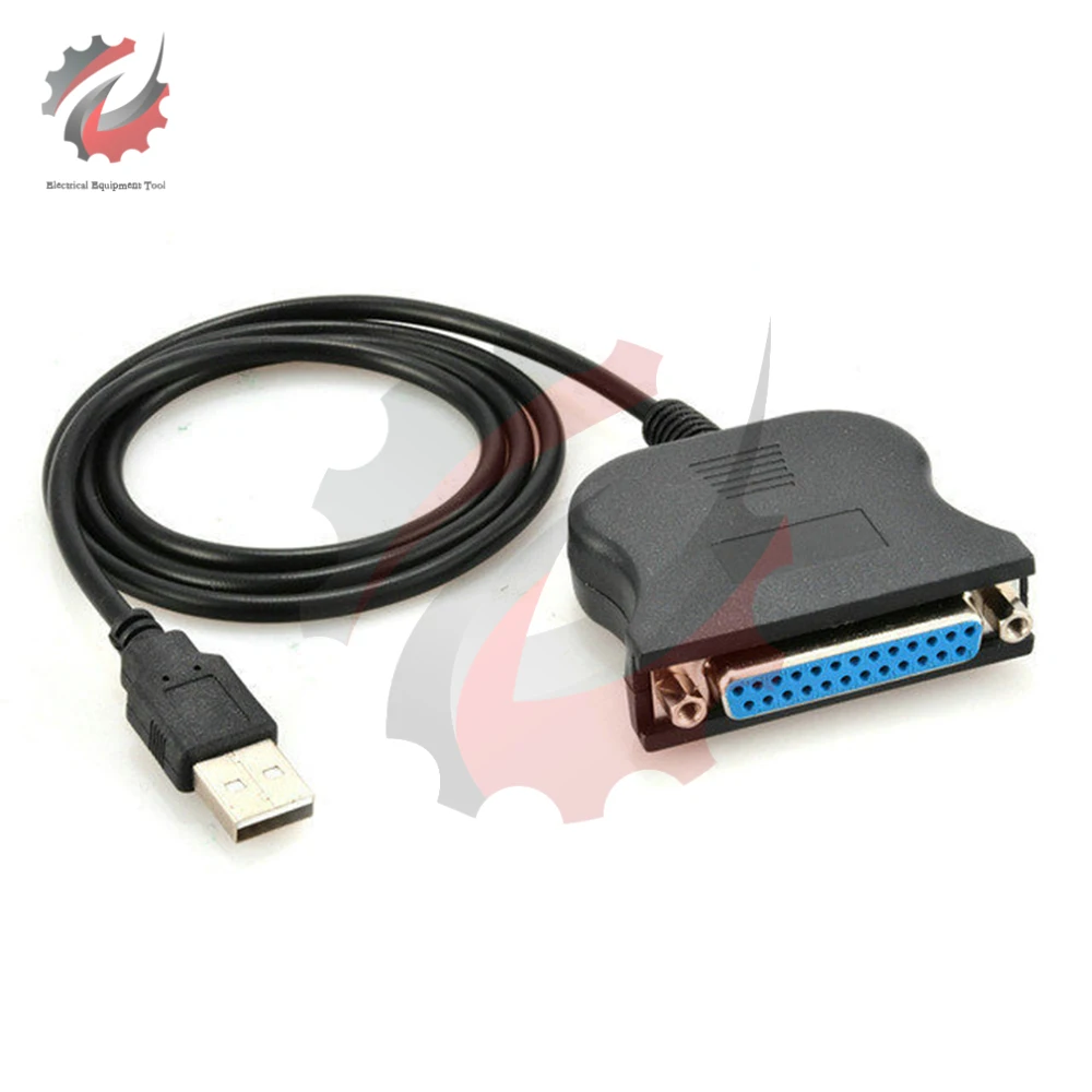 USB To 25 Pin DB25 Female IEEE 1284 Parallel Printer LPT Adapter Print Converter Cable Parallel Interface Communication