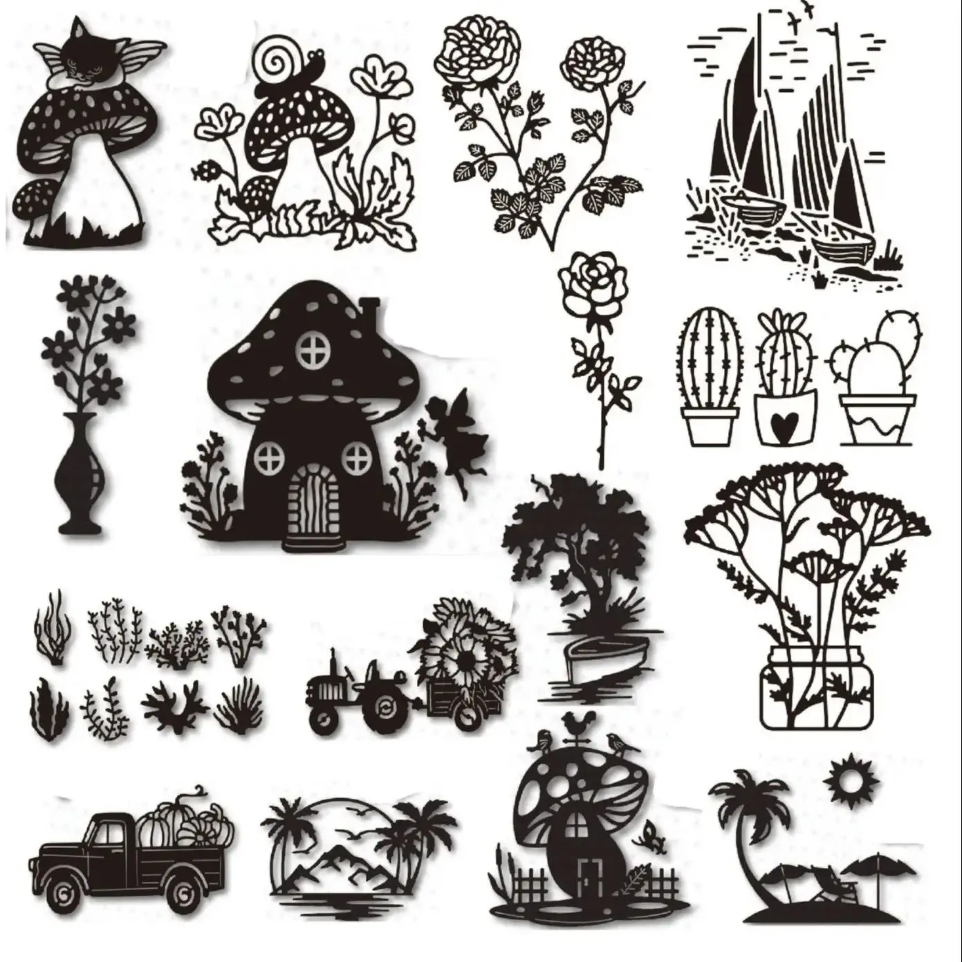 New 2024 Metal Cutting Dies Mushroom House Flower diy scrapbooking Photo Album Decorative Embossing PaperCard Crafts Dies